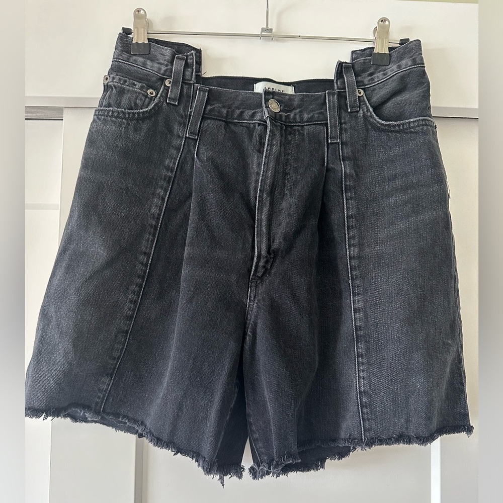 Agolde Black High-Waisted Jean Shorts